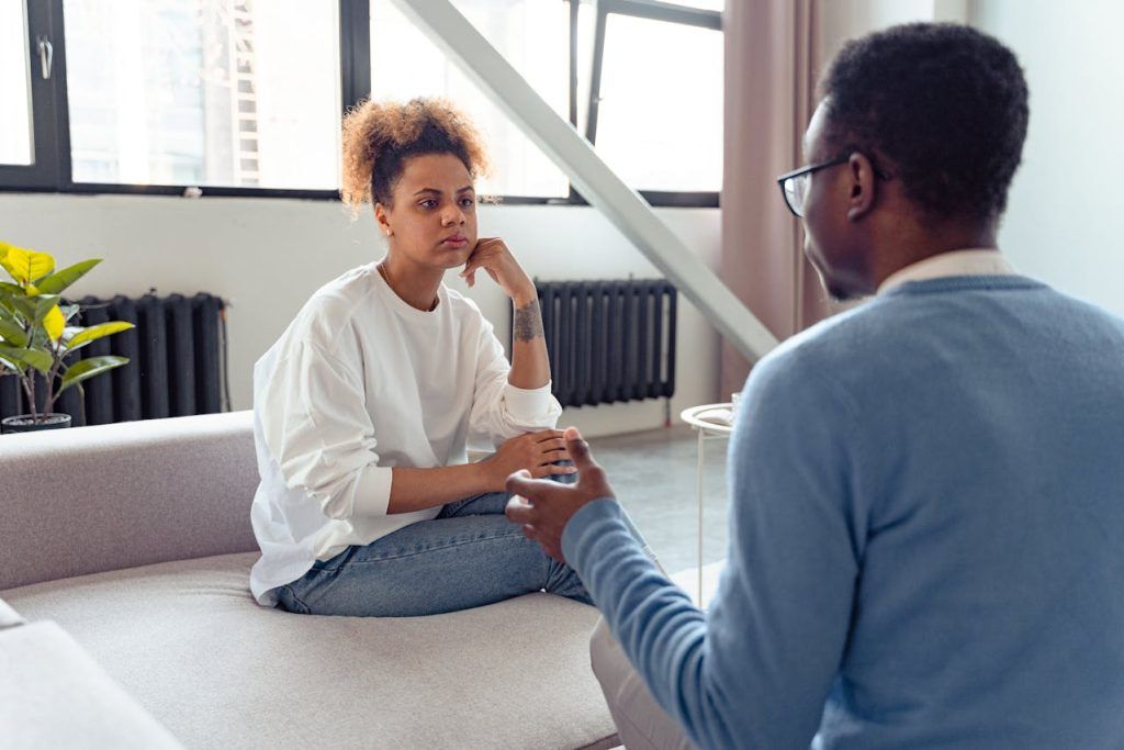 male client with a female therapist