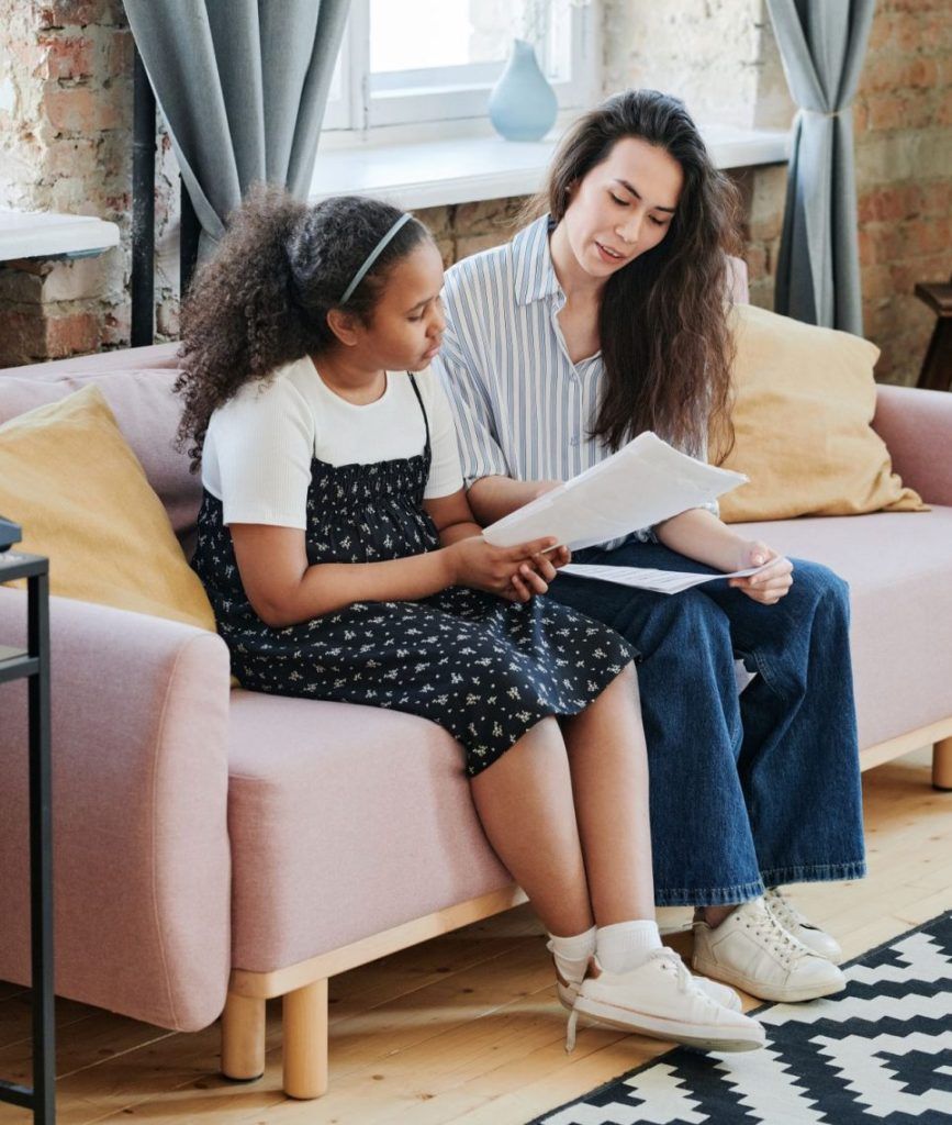 Young girl with a therapist