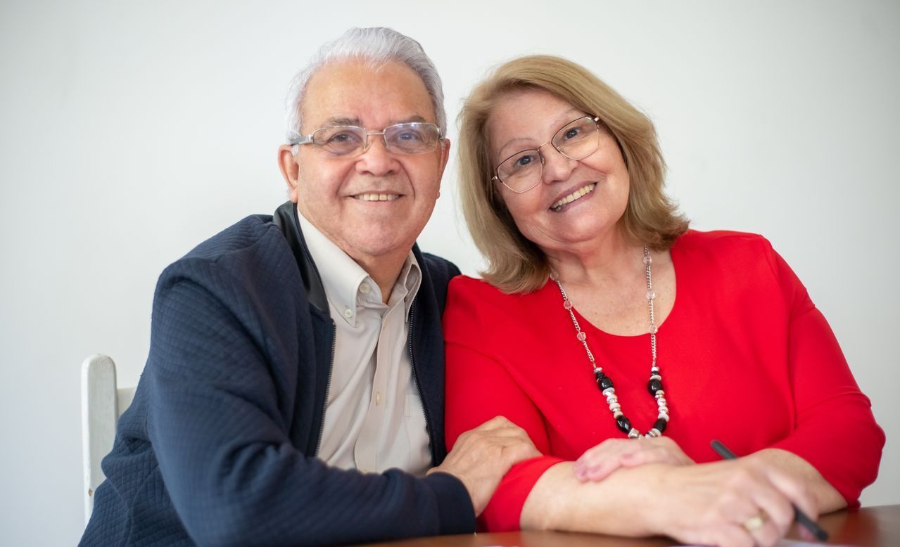 Older couple sitting for a couples counselling session